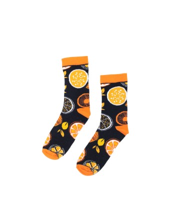 Fun black socks with oranges