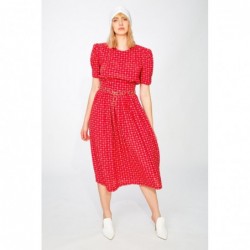 Red midi dress