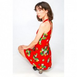Mini red floral dress