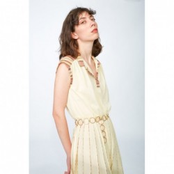 Beige midi sleeveless dress