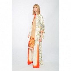 Beige Kaftan with orange...