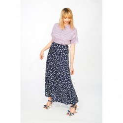 Maxi skirt with apples pattern