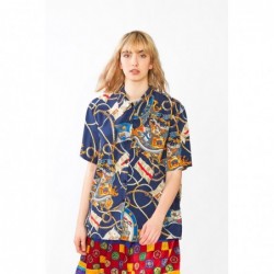 Shirt with marine print
