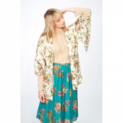 Midi green floral skirt