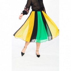 Midi skirt with stripes
