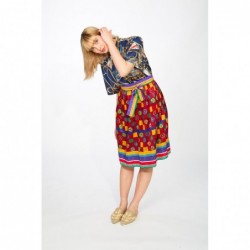 Multicoloured printed midi...