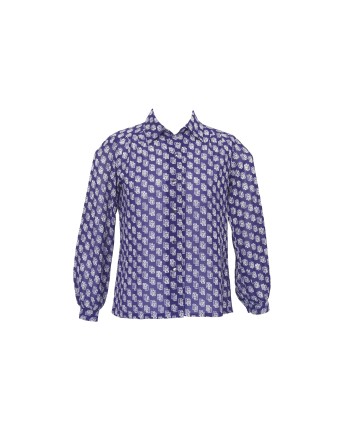 Blue shirt with white...