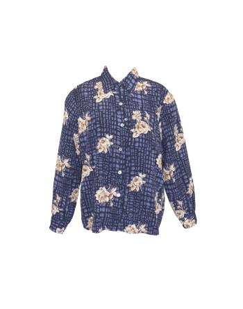Blue shirt with beige...