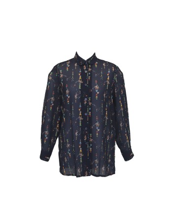 Blue transparent shirt with...